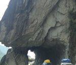 Rock tunnels on the way to Sangla
