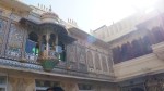 ornate courtyard inside the udaipur palace