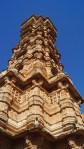 profile view of victory tower at chittorgarh