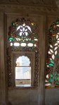 stained glass in chandra mahal in udaipur palace