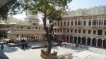 view of the courtyard inside udaipur palace