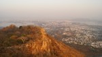 view of the lakes and udaipur city from sajjangarh