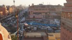 view of traffic from hawa mahal in jaipur