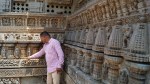 Looking the sculptures at Keshava Temple in Somanathpur